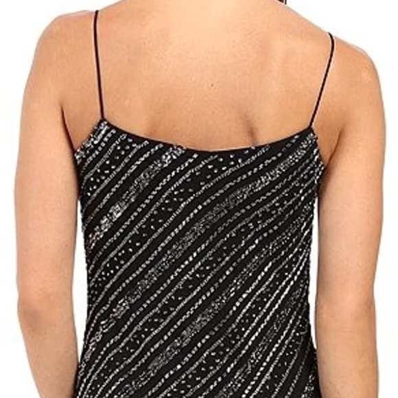 NWT $369 Adrianna Papell‎ Bias Embellished Tank Gown in Black [SZ 4 ] - Picture 8 of 11